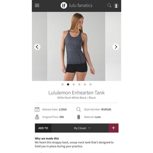 lululemon Enhearten Tank Top - Picture 1 of 9